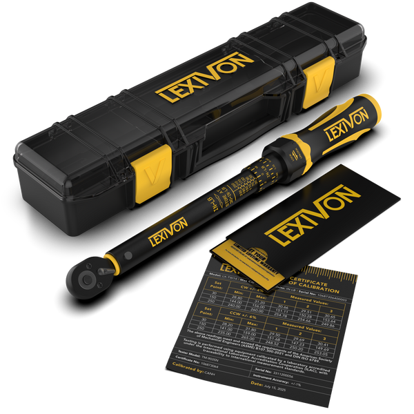 LEXIVON Torque Wrench, 1/4-Inch Drive, Dual Scale 30–250 IN-LB (3.4–28.2 N·m), Premium Rubber-Grip Handle, Deluxe Hybrid Case (LX-TW14)