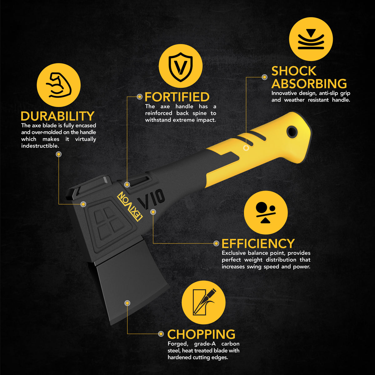 LX-V10 V10 Camping Hatchet, 10-Inch Axe, image 2