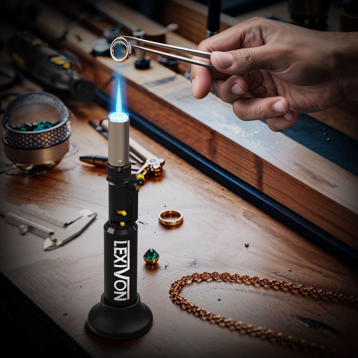 LX-760 Butane Blow Torch, Refillable Upright Lighter with Adjustable Flame and Pro-Grad, image 5