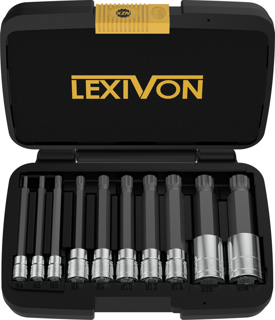 LEXIVON XZN Triple Square Spline Bit Socket Set, Extra Long 4-Inch LEXIVON XZN Triple Square Spline Bit Socket Set, Extra Long 4-Inch