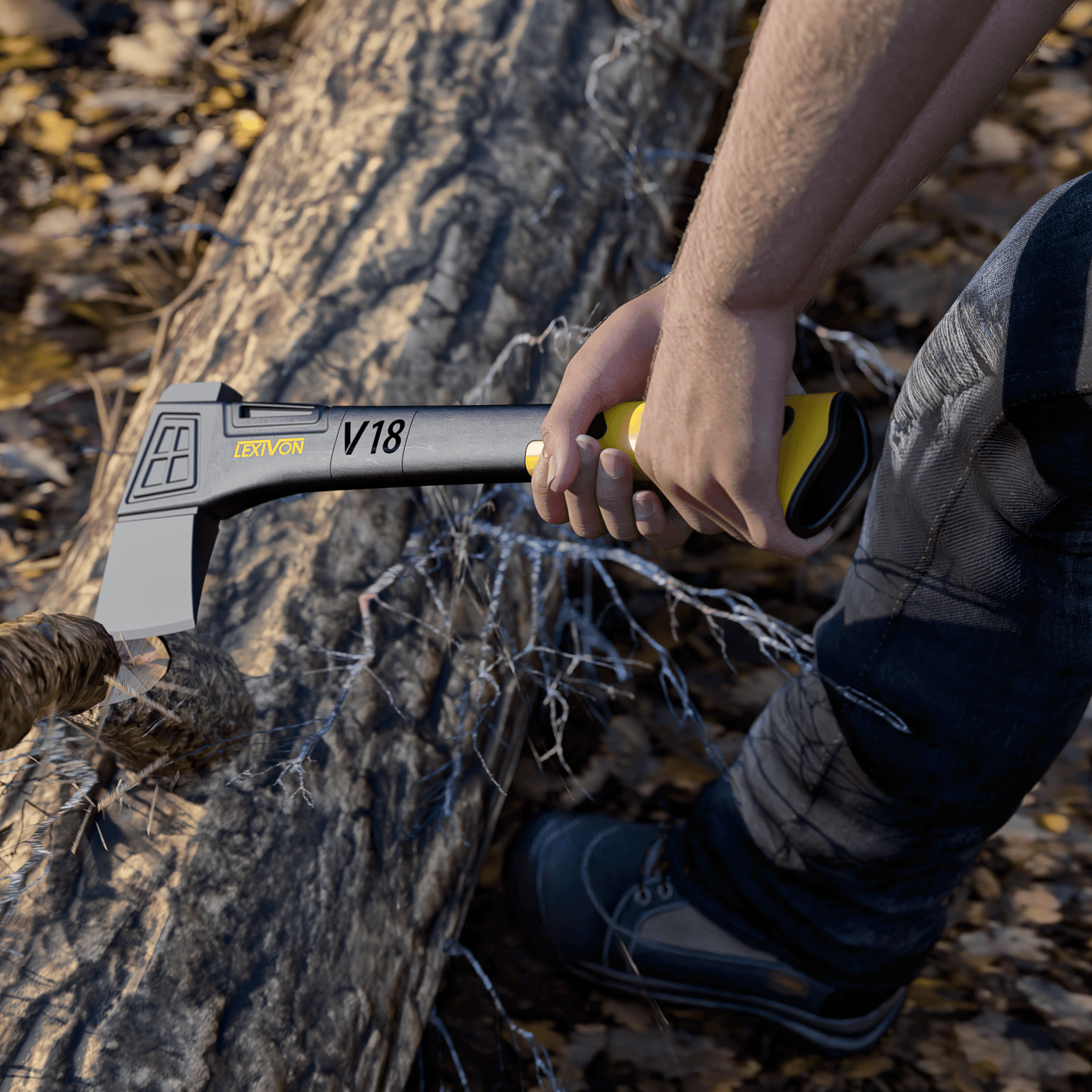 LEXIVON V18 Chopping Axe, 18-Inch Lightweight Fiber-glass
