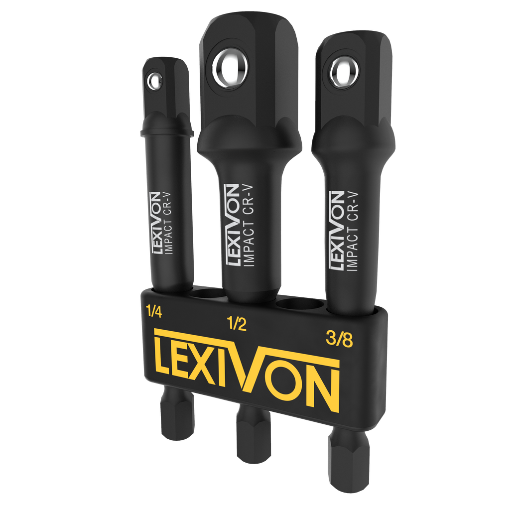 Impact Grade Socket Adapter Set 3 Extension Bit With Holder 3 Piec Lexivon