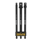 Impact Grade Socket Adapter Set, 6" Extension Bit With Holder | 3-Piece 1/4", 3/8", and 1/2" Drive, Adapt Your Power Drill To High Torque Impact Wrench (LX-102)