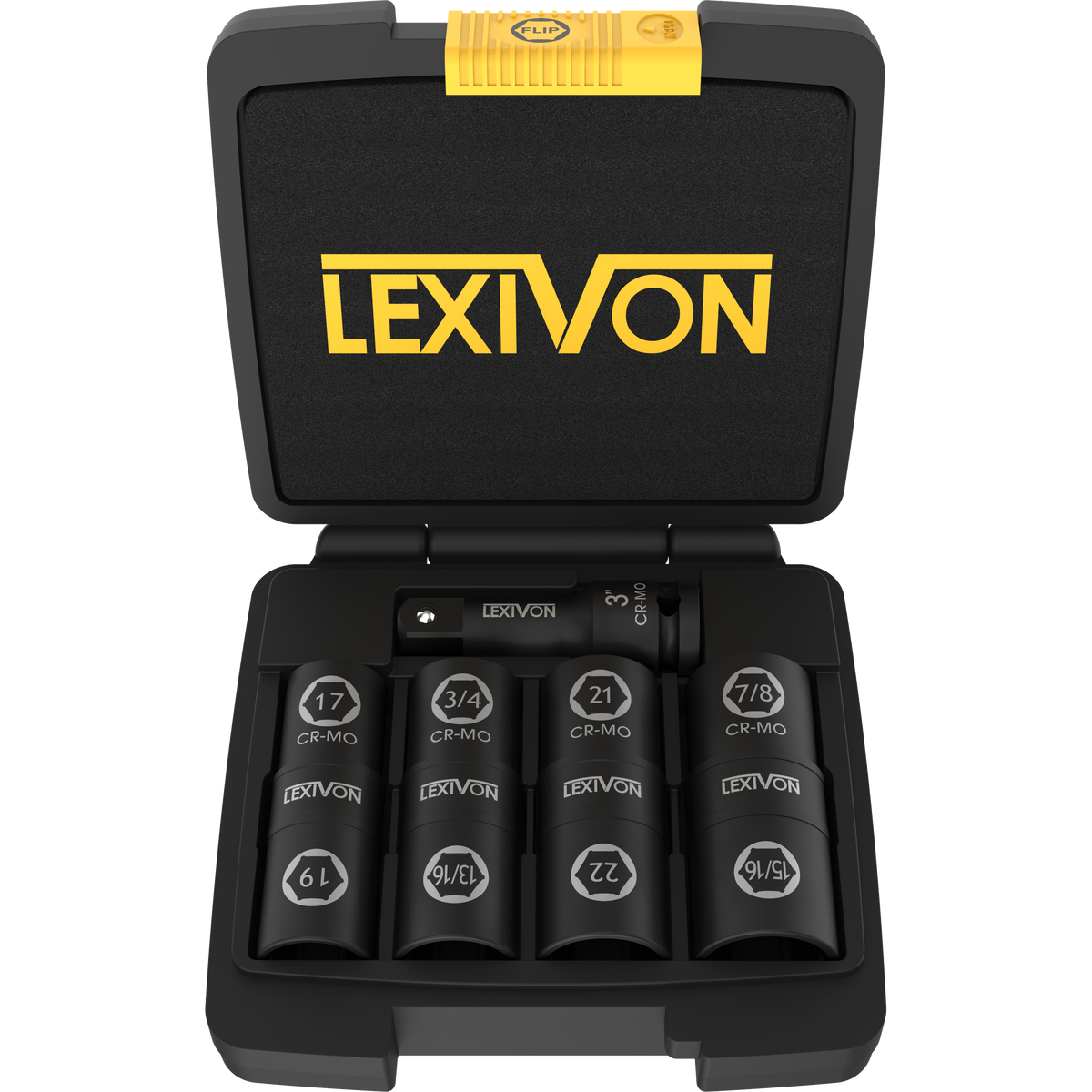 LX-110 1/2-Inch Drive Eight-Size Flip Socket Set – Lexivon.com
