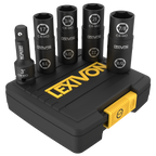Lug Nut Impact Socket Set, 1/2-Inch Drive | Innovative 8-IN-4 Flip Socket Design, Covers Most Commonly Used Inch & Metric Wheel Nuts | Cr-Mo Steel = Full Impact Grade (LX-110)