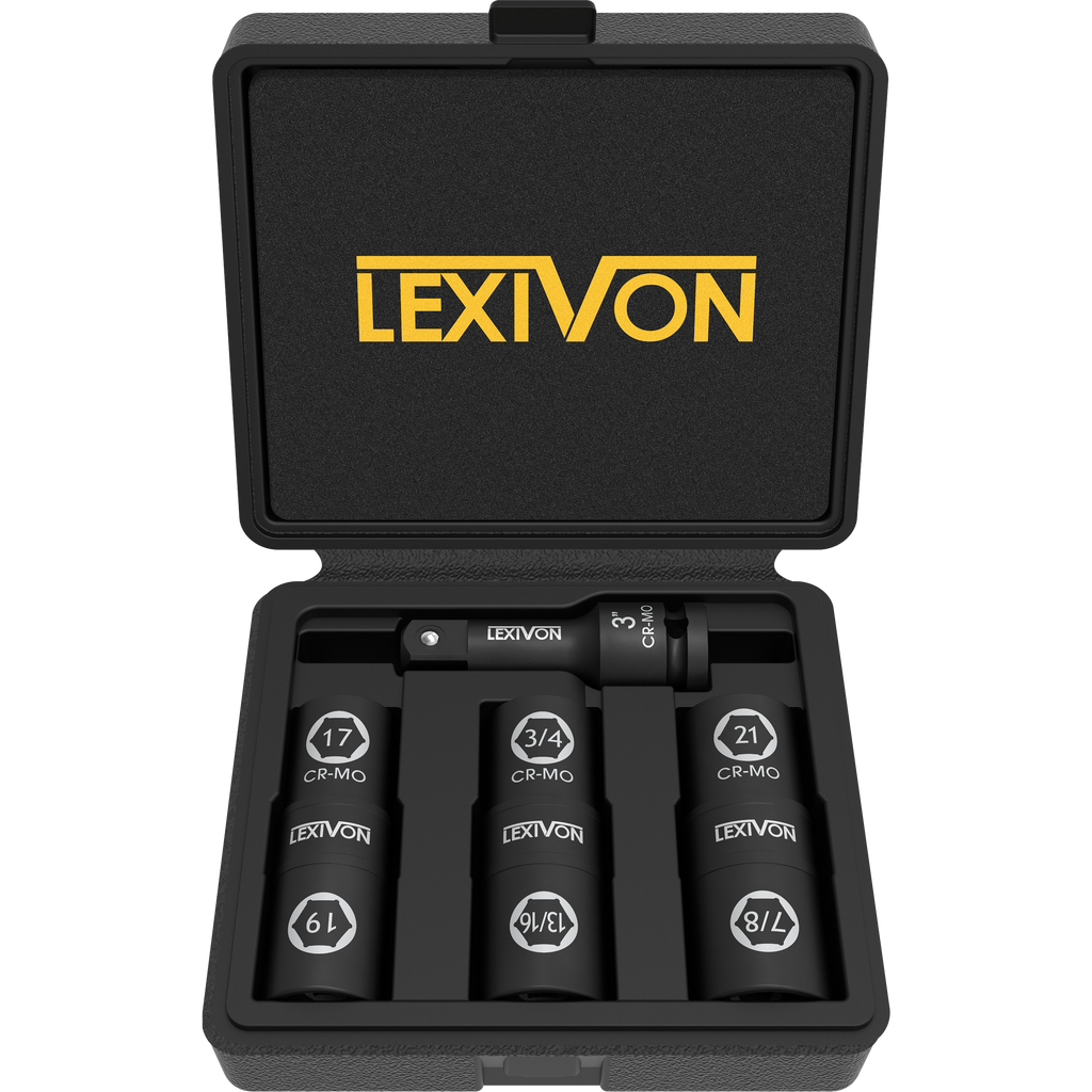 1/2-Inch Impact Socket Set, 6 Total Lug Nut Sizes | Innovative 1/2-Inch Impact Socket Set, 6 Total Lug Nut Sizes | Innovative