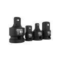 Impact Socket Adapter and Reducer 4-Piece Set | 1/4" - 3/8" - 1/2" Impact Driver Conversions, Chrome Molybdenum alloy steel (LX-112)