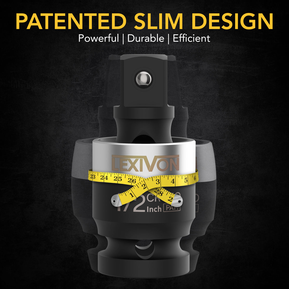 Impact Universal Joint - Patented SLIM Design | 3-Piece 1/2", 3/8", and 1/4" Socket Swivel Set | Chrome-Molybdenum Steel Full Impact Grade (LX-113-S)