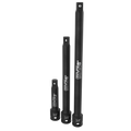 Impact Driver Extension Bar Set, 3/8" Drive | Hardened and Heat Treated Chrome Vanadium Steel | 3-Piece Set 3, 6, and 8 Inch Long (LX-114)