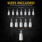 LEXIVON Torx Bit Socket Set, Premium S2 Alloy Steel | 13-Piece Star T8 - T60 Set | Enhanced Storage Case (LX-143)