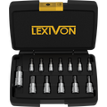 LEXIVON Torx Bit Socket Set, Premium S2 Alloy Steel | 13-Piece Star T8 - T60 Set | Enhanced Storage Case (LX-143)