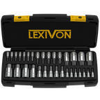 LEXIVON Master HEX Bit Socket Set, Premium S2 Alloy Steel | Complete 32-Piece, SAE and Metric Set | Enhanced Storage Case (LX-144)