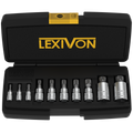 XZN Triple Square Spline Bit Socket Set, Premium S2 Alloy Steel | 10-Piece European Style M4 - M18 Set | Enhanced Storage Case (LX-145)