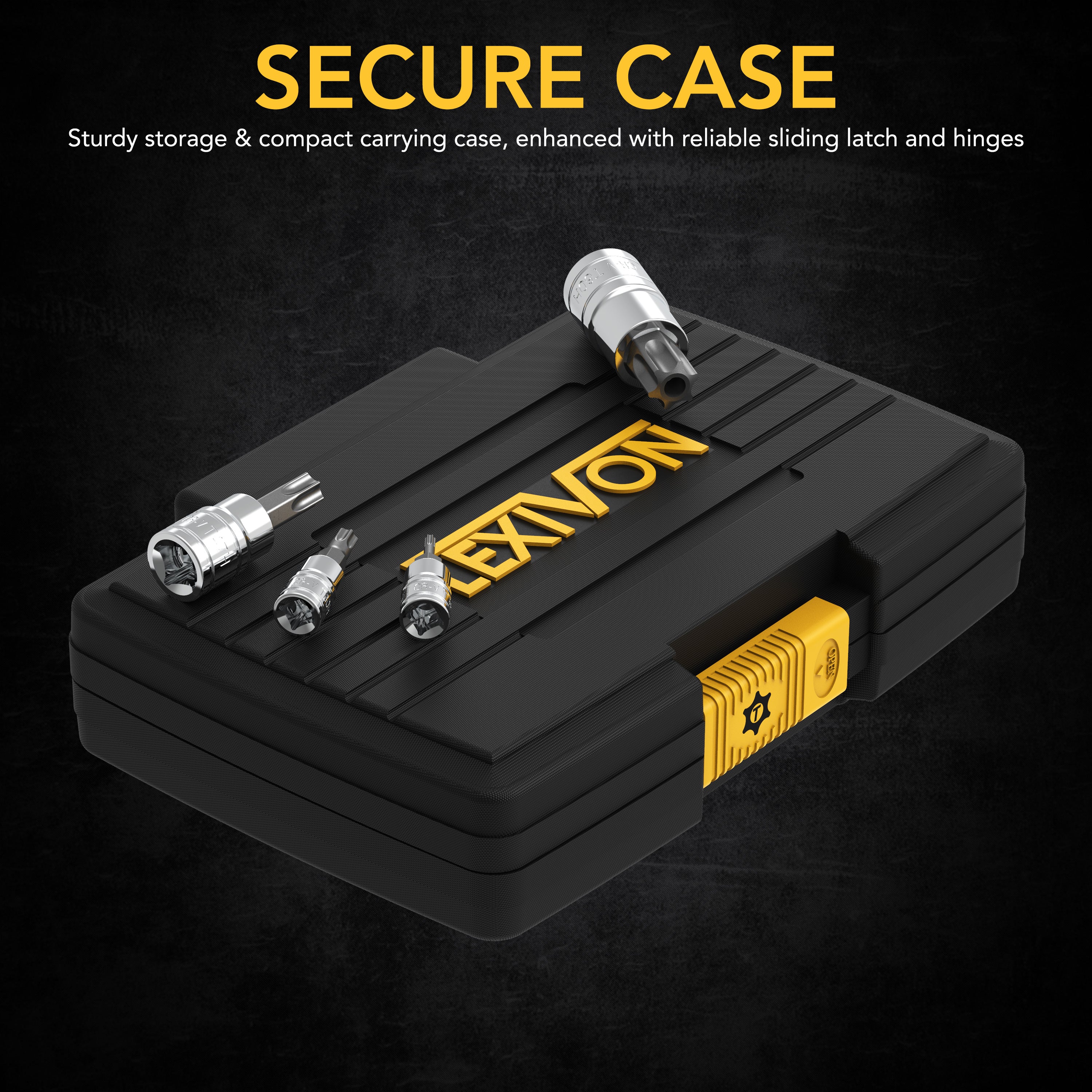 LX-146 storage case with sockets resting on its lid