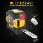 2 in 1 Digital Laser Tape Measure | 130ft/40m Laser Distance Meter Display On Backlit LCD Screen With 16ft/5m AutoLock Measuring Tape | Ft/Inch/Fractions/M/mm(LX-201)