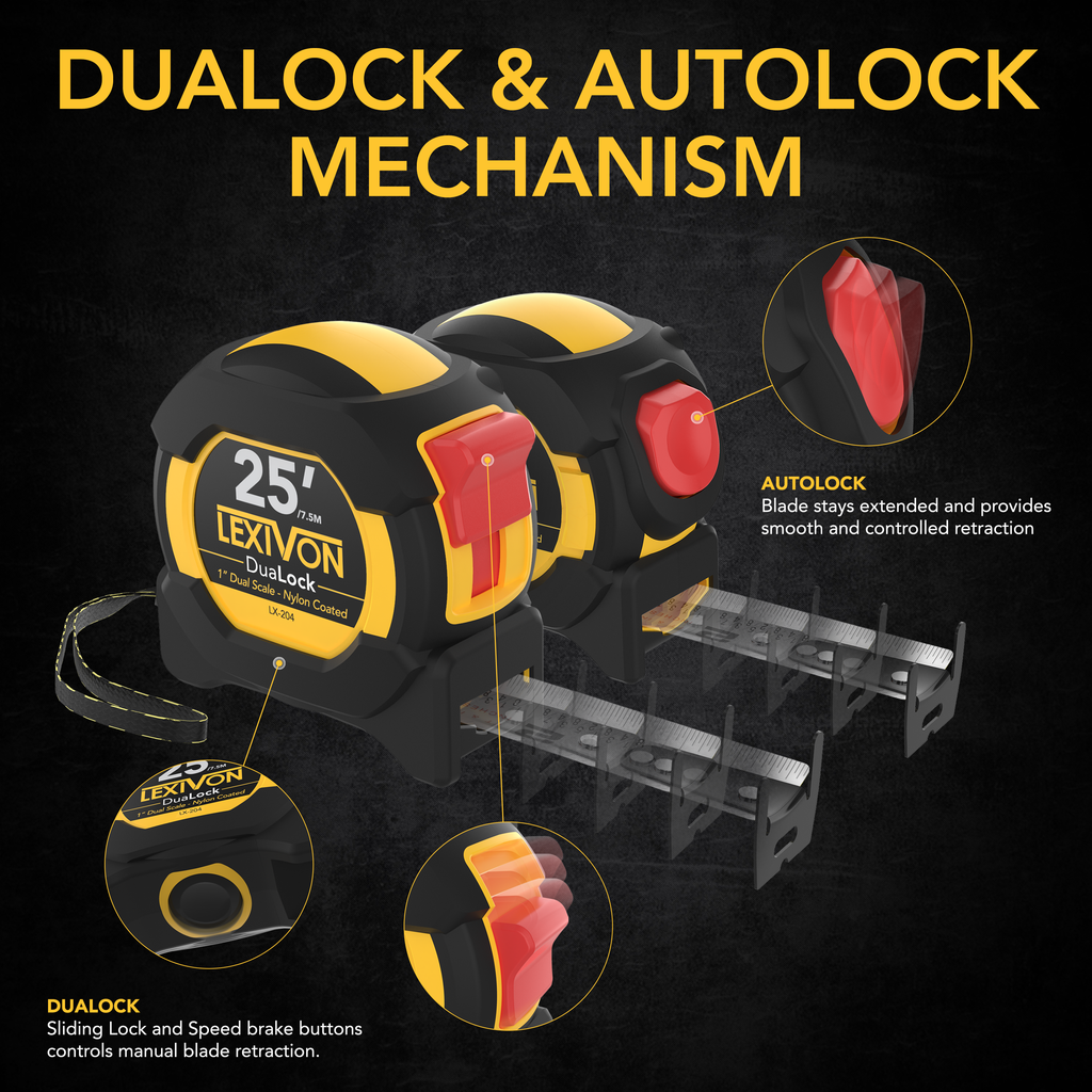 Simply buy Locking tape measure with automatic tape lock 2 m