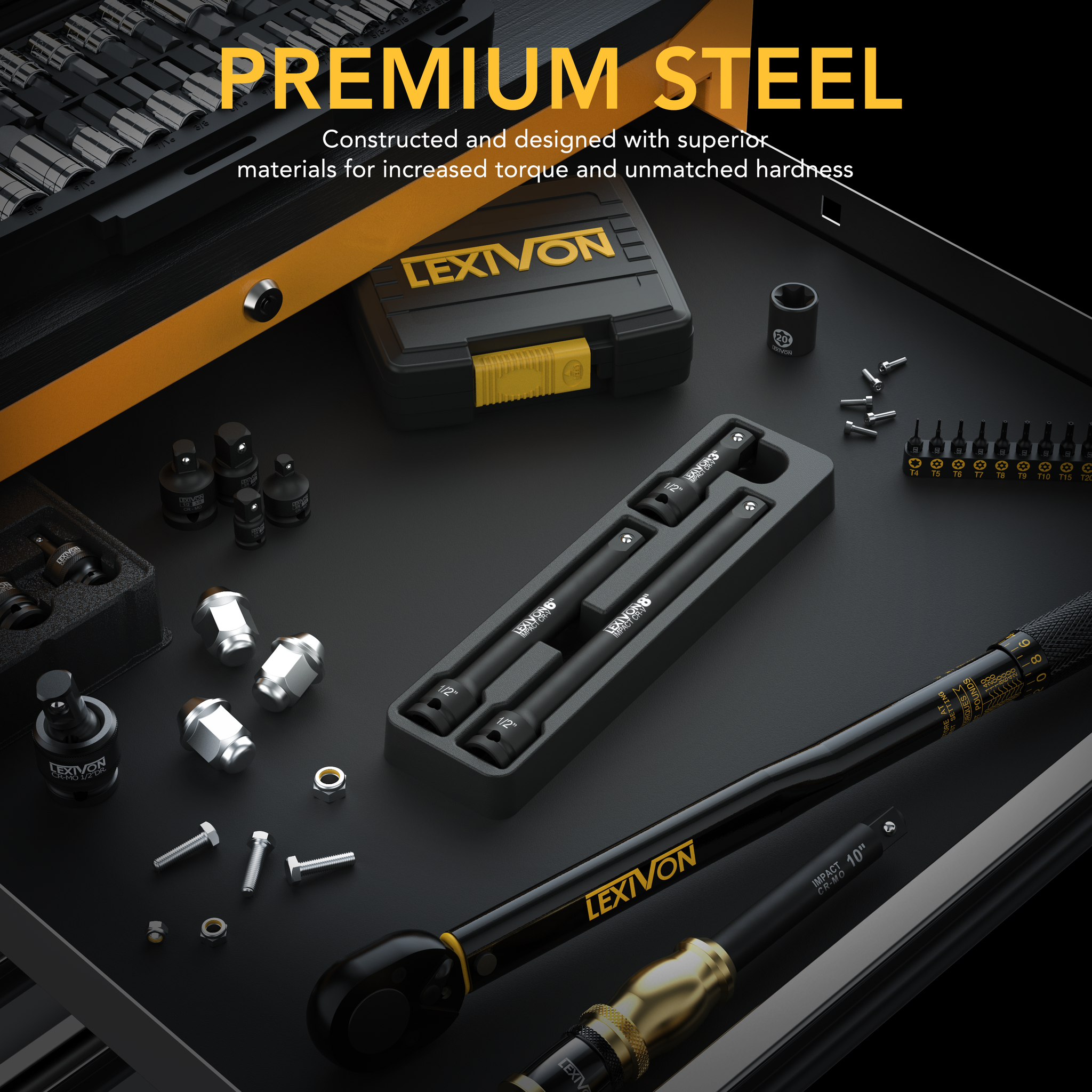 Impact Driver Extension Bar Set, 1/2