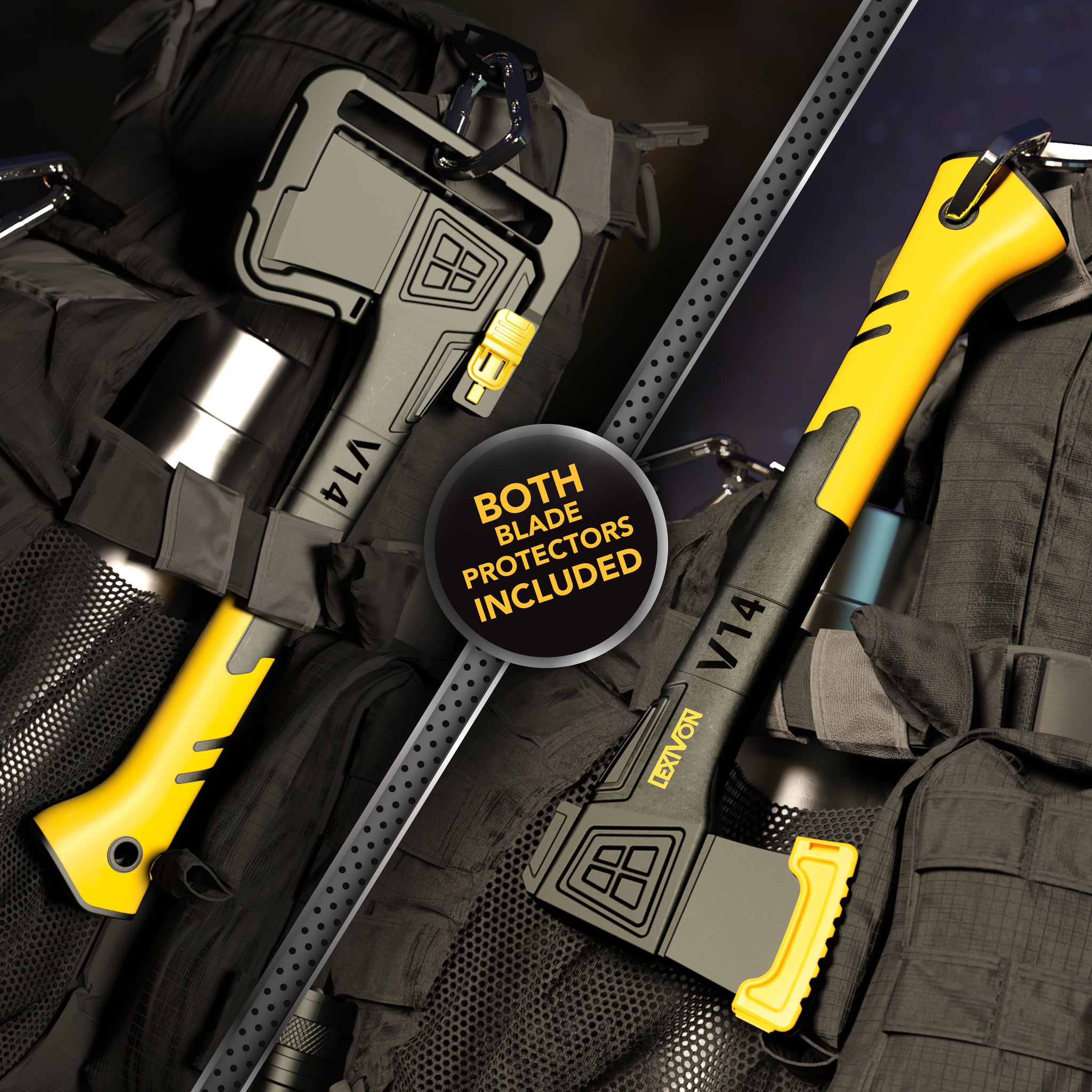 LEXIVON V14 Camping Hatchet, 14-Inch Axe | Ergonomic TPR Grip